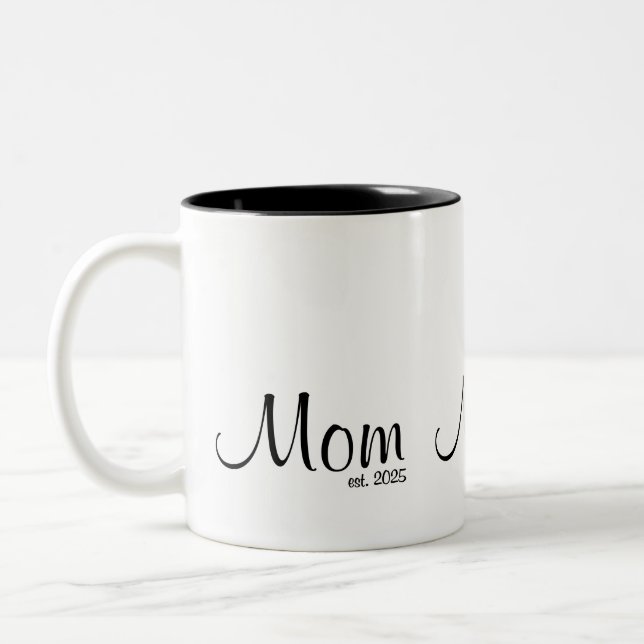 Mamma Grundad Ny Mamma Present Två-Tonad Mugg (Vänster)