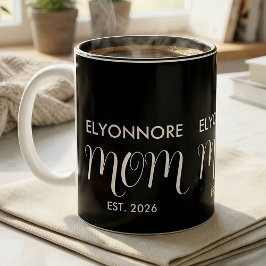 Mamma Grundad Ny Mamma Vit Anpassat Namn Två-Tonad Mugg