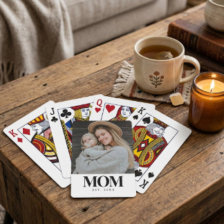 Mamma Grundad Svart Typografi Foto Present Casinokort