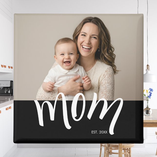 Mamma Grundad Vit Anpassad År Ny Mama Magnet (Skapare uppladdad)