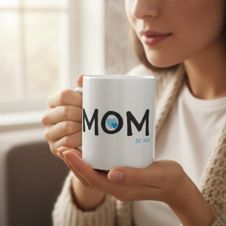 Mamma Grundade Blått Boett Hjärtmugg Kaffemugg