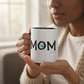 Mamma Grundade Blått Boett Hjärtpresent Mugg