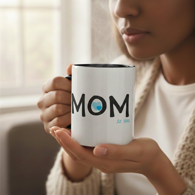 Mamma Grundade Blått Boett Hjärtpresent Mugg (Skapare uppladdad)
