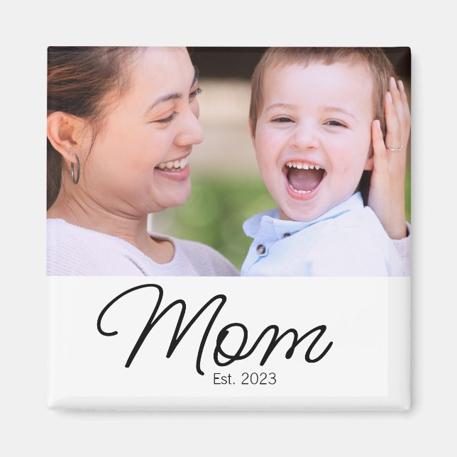 Mamma Grundade Foto Present Magnet (Framsidan)