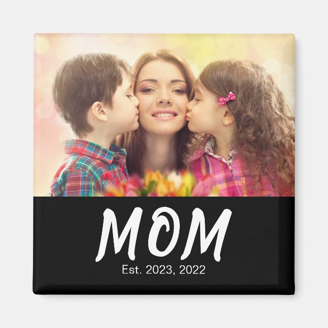 Mamma Grundade Foto Present Magnet (Framsidan)