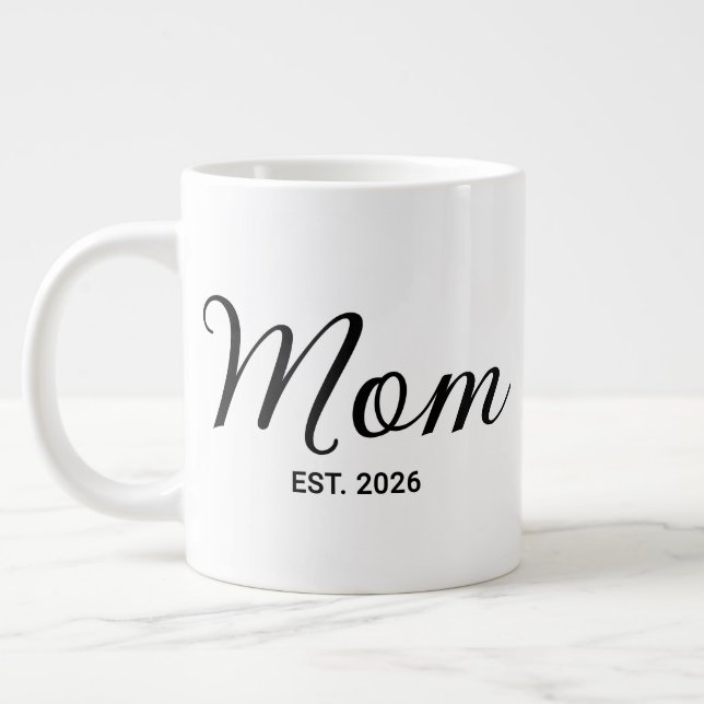 Mamma Grundade Ny Mamma Gåva Jumbo Mugg (Vänster)