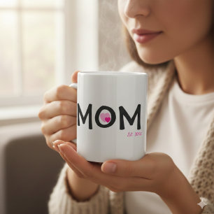 Mamma Grundade Rosa Hjärta i Hjärta-Mugg Kaffemugg