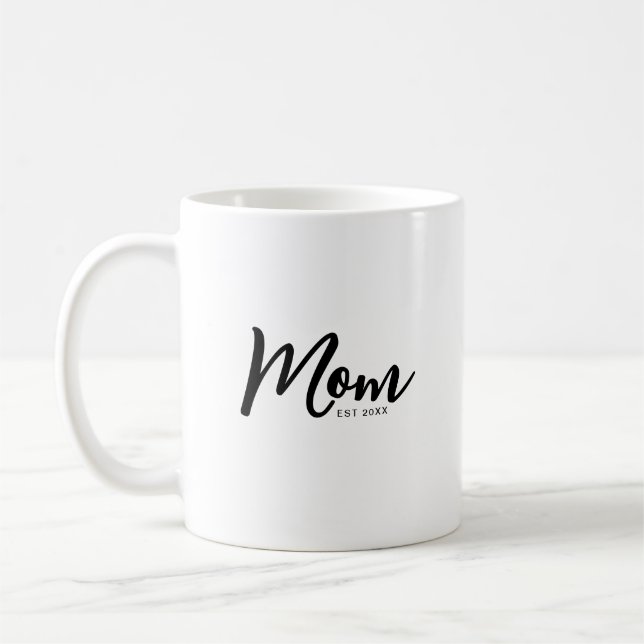 Mamma Grundade Svart Skrift Kaffemugg (Vänster)