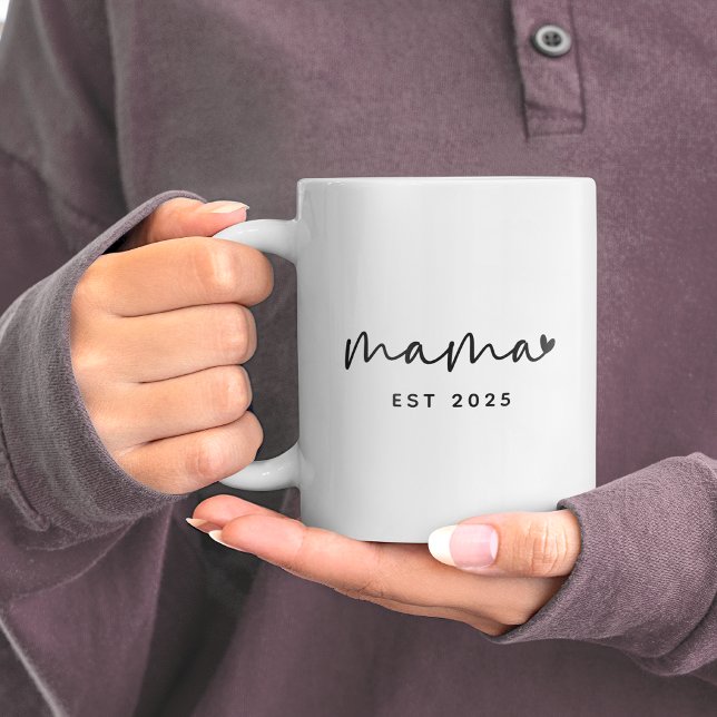Mamma Grundat År Enkelt Hjärta Mamma Present Kaffemugg (Skapare uppladdad)