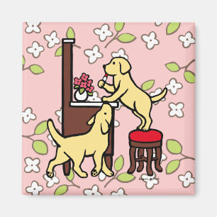 Mamma gul lab valpDuo Magnet