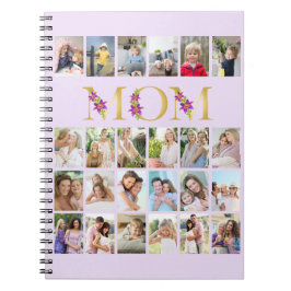 Mamma Guld Blommigt Brev 24 Lodrät Photo Collage Anteckningsbok