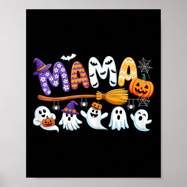 Mamma Halloween Boo Ghost Horror Costume Funny Par Poster (Framsidan)