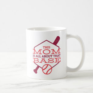 Mamma handlar om BASE Roligt Baseball Mor Kaffemugg