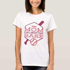 Mamma handlar om BASE Roligt Baseball Mor T Shirt