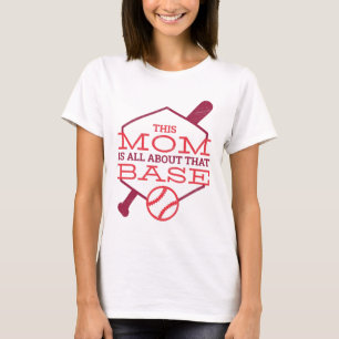 Mamma handlar om BASE Roligt Baseball Mor T Shirt