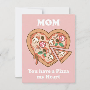 Mamma har du Pizza mitt hjärta Julkort