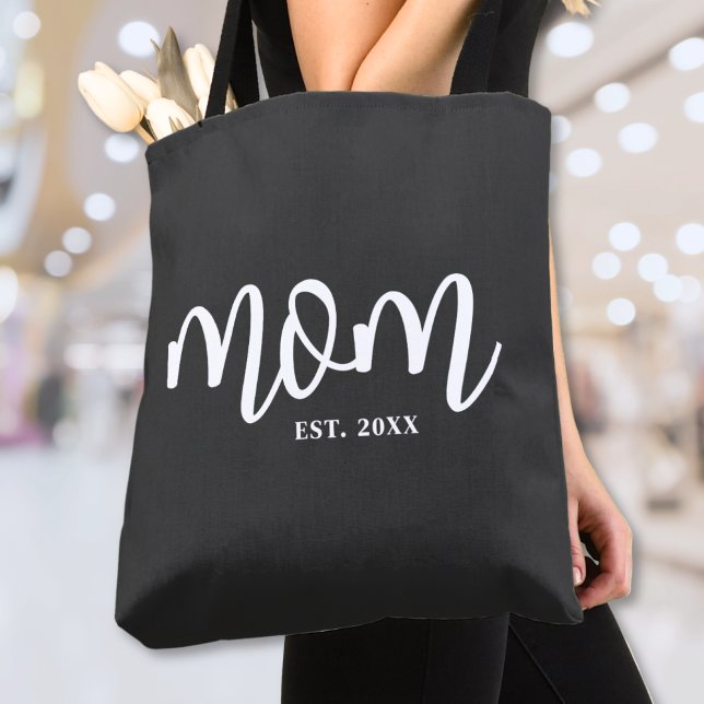 Mamma har etablerat en ny mamma Gift Tygkasse (Mom Established New Mom Gift Tote Bag)