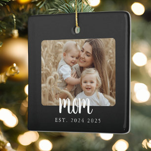 Mamma har etablerat Photo Gift Magnet Julgransprydnad Keramik