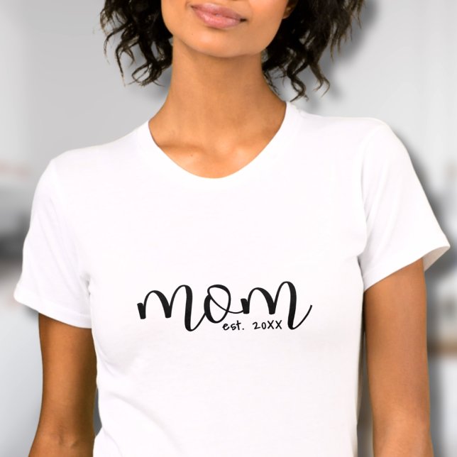 Mamma har etablerat skript till New mamma T Shirt (Mom Established Script New Mom T-Shirt)