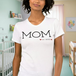 Mamma har etablerat två svartvitt, minimalt t shirt
