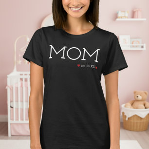 Mamma har etablerat två svartvitt, minimalt t shirt