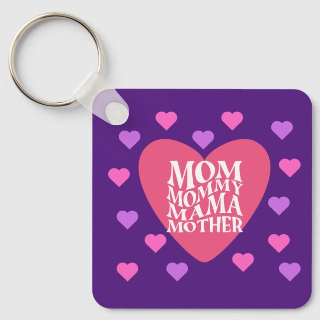 Mamma har många nyckelkedjor namn Metall Nyckelring (Framsida)