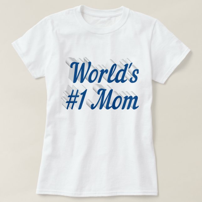 Mamma Havsblå text T-Shirt (Design framsida)