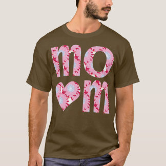 Mamma Heart Blommigt Art Typography T Shirt