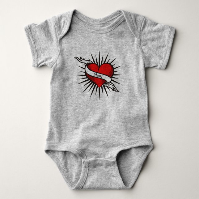 Mamma Heart BodyKodräkt T Shirt (Framsida)