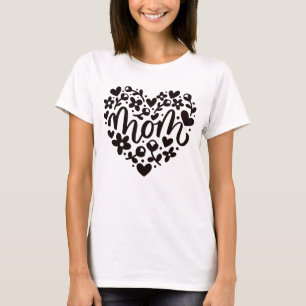 Mamma Heart Flowers T-Shirt