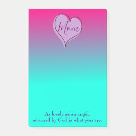 Mamma Heart Lila och Blue Ombre Post-it Block