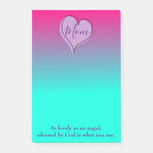 Mamma Heart Lila och Blue Ombre Post-it Block