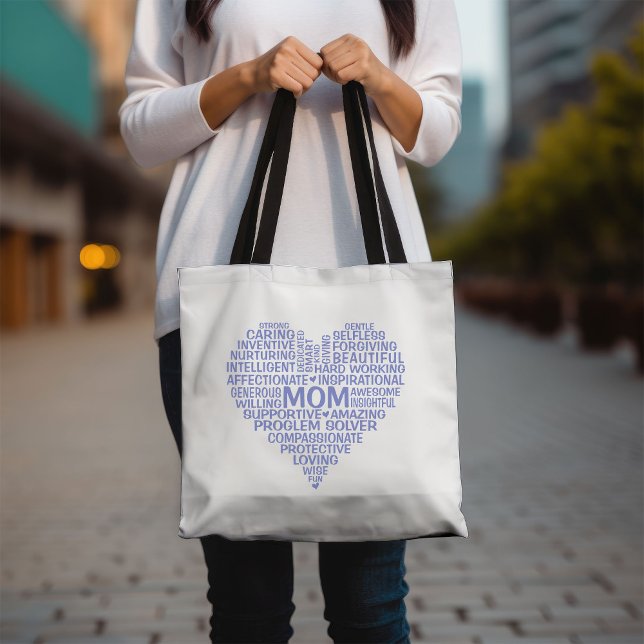 Mamma Heart Ord Cloud Tote Bag Tygkasse (Skapare uppladdad)