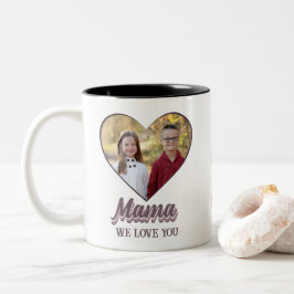 Mamma Heart Photo Gift från Kids Två-Tonad Mugg