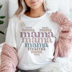 Mamma Heart Stacks Ord Art Retro T Shirt