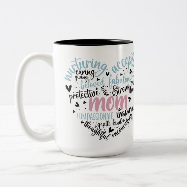 Mamma Heart Two-Tone 15oz Mugg (Vänster)