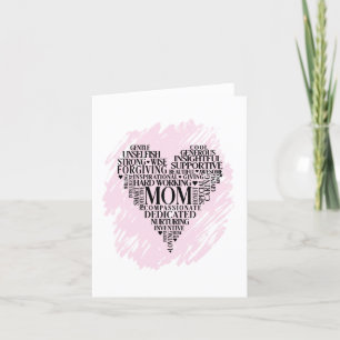 Mamma Heart Typography Ord Cloud Meddelande