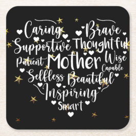 Mamma Heart Underlägg Papper Kvadrat