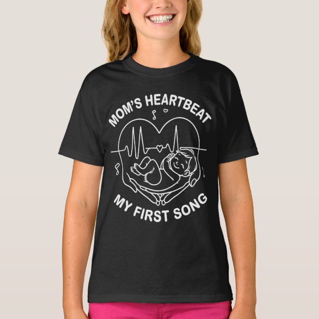 Mamma Heartslag My First Sång T Shirt (Framsida)