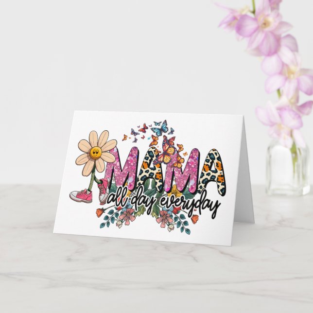 Mamma hela dagen alla dagar mors dag kort (Orkide)