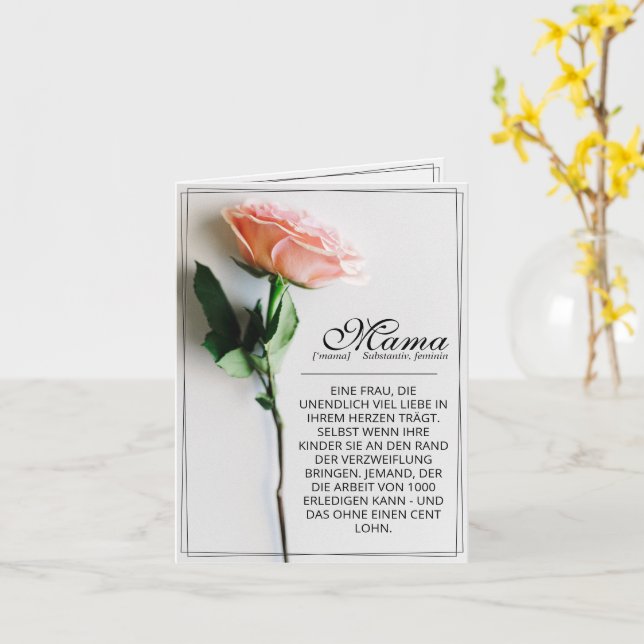 Mamma - helt enkelt oersättlig | Klassiskt kort -  (Gul blomma)