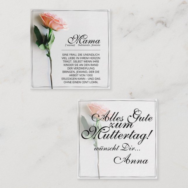 Mamma - helt enkelt oersättlig | Klassiskt kort -  (Fram/baksida)