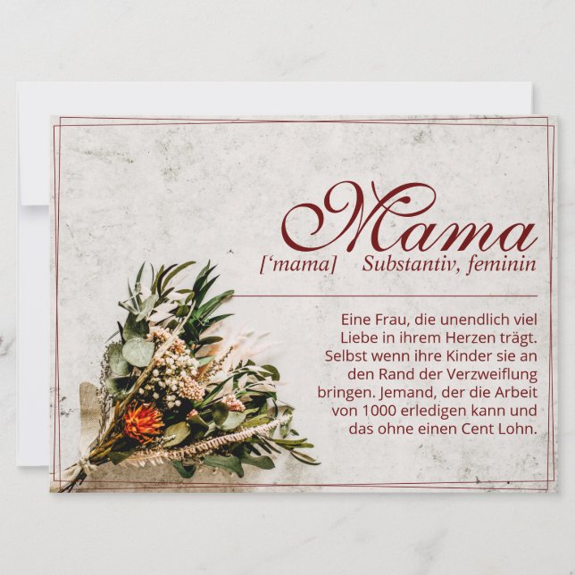 Mamma - helt oersättlig - bukett (Framsida)