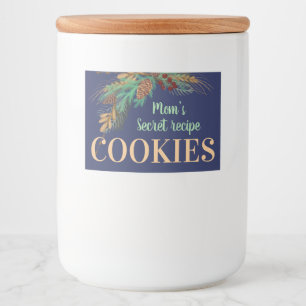 Mamma hemliga recept COOKIES. Uppsättning av etike Mat Etiketter