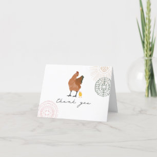 Mamma Hen Baby Chick Rosa Bow Tack Kort