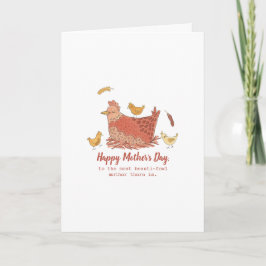 Mamma Hen och Chickar Funny Mors dag Card Kort