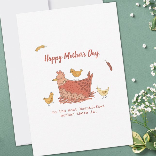 Mamma Hen och Chickarna Funny Mors dag Kort (Skapare uppladdad)