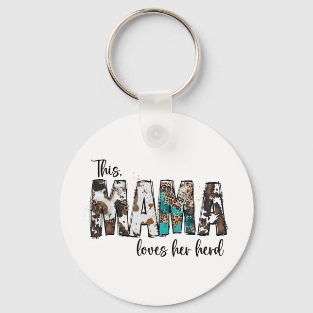 Mamma hennes leopard cowhid for Women Moth Nyckelring (Framsida)