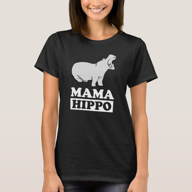 Mamma Hippo Animal T-Shirt Mor Mamma Gift (Framsida)