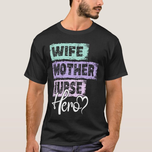 Mamma hjälte mor Nurse T Shirt (Framsida)